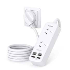 One Beat Power Board with USB C,Power Strip with 2 Outlets 4 USB Ports (2USB C 2USB A),Travel Powerboard with 1.2M Extension Cord,Non Surge Protector for Cruise Ship,Home,Office,Travel Accessories