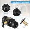 Coolty Privacy Door Knobs Keyless Lock Set Round Door Handle