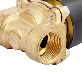 Brass Electric Solenoid Valve, 1" 220V AC DN25 Normally Closed Replacement Valve for Water Gas Oil, 2W250-25
