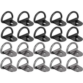 MACHSWON 20pcs D Shaped Tension Rings Tow Hooks for Car Truck Trailer Cargo RV Boat Tie Down Anchors Lashing Rings Titanium Tone Black