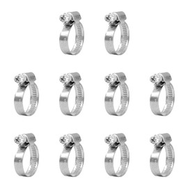 VARIOSAN Hose Clamp Set 13613, 10 Pieces, Clamping Range 12-22 mm, Band Width 9 mm, W4 (Stainless Steel / V2A)