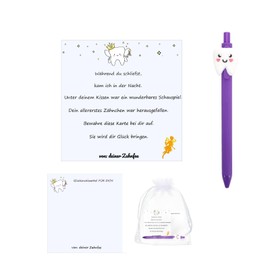 GADITIEK Tooth Fairy Gifts for Girls and Boys - Happy Tooth Fairy Gift Set with Pen and Notepad for the Tooth (Purple)