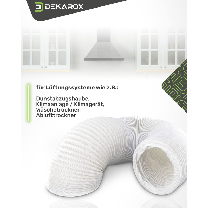 DEKAROX 2.5 m PVC Exhaust Hose Diameter 100/102 mm Flexible