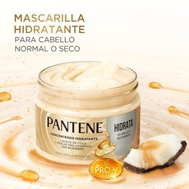 Pamtene - Mascarilla para cabello con Perlas Pro-Vitamina, Hidrata, da Brillo y Movimiento, con Aceite de Coco, Tratamiento para cabello seco, 300 ml