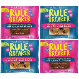 Rule Breaker Snacks Vegan Gluten Free | Variety Pack Blondie Brownie Cookies | Plant-Based, Dairy, Nut, Soy, Allergen Free, Kosher | Soft-Baked, Great for lunchboxes Snacks for Kids and Adults (Pack of 4)