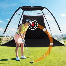 FLITURE Golf Nets for Backyard Driving - Golf Practice Net for Outdoor Use - 8x5x6 FT Golf Hitting Net with Target Gifts for Golf Lovers