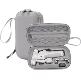 Nokwocy Osmo Mobile 7 Case, DJI OM 7/OM 7P Gimbal Case, Housing for DJI Osmo 7p, Portable PU Storage Bag for Osmo Mobile 7 & 7P Stabiliser Accessories, Light Grey (Grey)