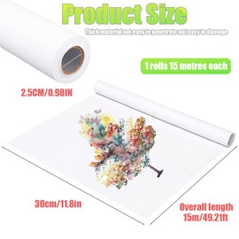Long Easel Paper Roll 11.8" x 590" (49 ft), Large White Bulletin Board Paper, Fade Resistant Art Paper Roll For Gift Wrapping Drawing Painting Craft Poster Banner Trace (1 Roll)