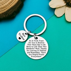 Going Away Gift for Colleague Funny Coworker Leaving Gifts Keyring Farewell Goodbye Gifts for Leader Coworker Friends Work Wife New Job Promotion Retirement Resignation Gift Christmas Office Gift