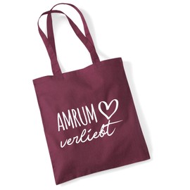 huuraa Amrum Amrum in Love Gift Bag 10 Litres Cotton Amrum Gift Idea, burgundy, Unit size