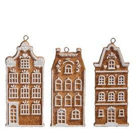 RAZ Imports 2024 Gingerbread Lane 5" Gingerbread Village Ornament, Assorted of 3
