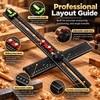Adjustable Aluminum Metric Layout and Drilling Positioning Ruler