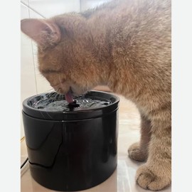 Ceramic Cat Water Fountain 33.82oz/1L Automatic Super Silent Pet Drinking Dispenser with 7 Replacement Filters Dog Water Bowl Dispenser - for Pets Indoor（Ceramic Black）