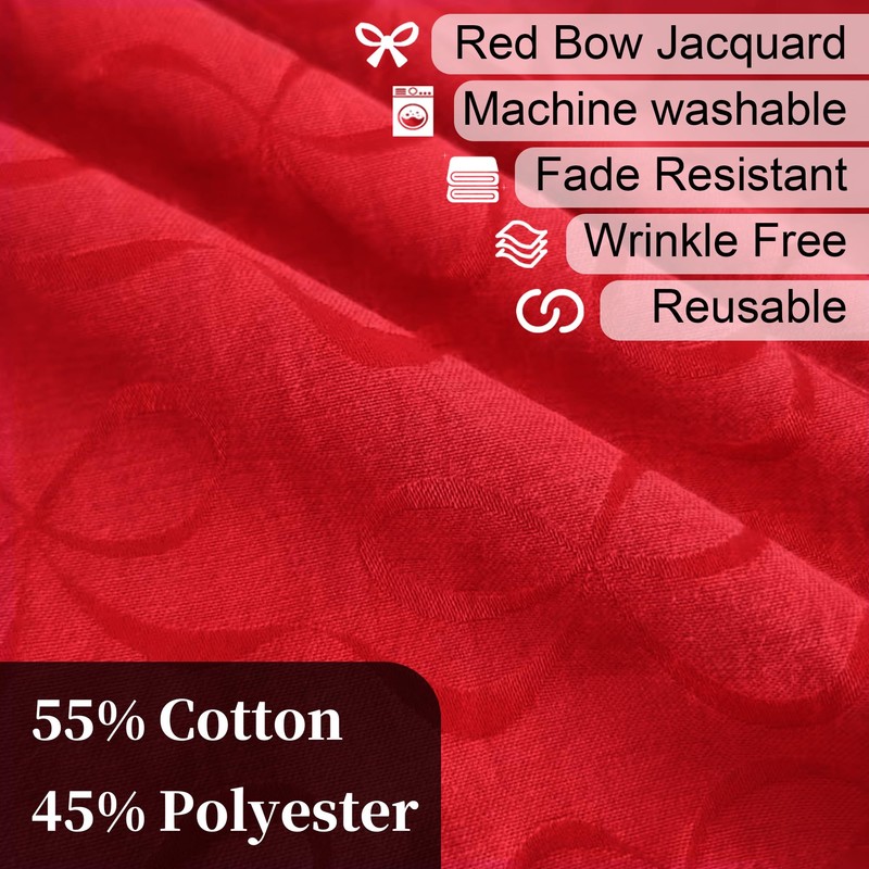 Red Round Tablecloth 70" (Seat 4-6), Reusable Table Cloth for