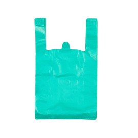 LazyMe T-Shirt Carry-Out Bags Plastic Grocery Bags with Handles Shopping Bags in Bulk Restaurant Bags, Standard Supermarket Size,12 x 20 inch (50 Pcs, Lake Blue)
