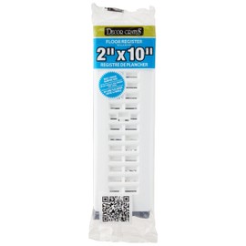 Decor Grates PL210-WH 2-Inch by 10-Inch Plastic Floor Register, White