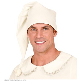 W WIDMANN Milano Party Fashion 01479 - Adult Unisex Nightwear Hat Sleepwalker Medieval Theme Parties One Size Beige