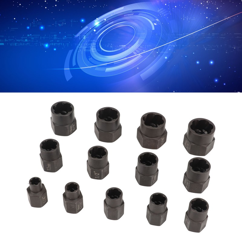 13pcs Stud Nut Remover Set Professional Chromium Molybdenum Steel Damaged