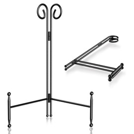 UoYeet 10 Inch Plate Stand for Presentation, Black Metal Frame Holder for Pictures and Decorative Plates, Folding Easel Display Stand for Plates, Books and Art (Pack of 2)