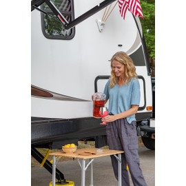 Camco Life is Better at The Campsite Wine Tumbler | Heavy Duty Double Wall Vacuum Insulation | Crafted of 18/8 Stainless Steel | Features Removable Blue & Pink Stems | 2-Pk, 8-oz/Each (51915)