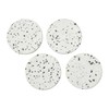 Main + Mesa Round Terrazzo Coasters, White, Set of 4