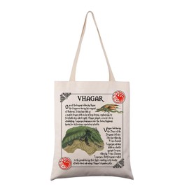 Zuo Bao Dragon Lover Tote Bag GOT Inpired Gift Dragon Vhagar Shopping Bag Fantasy Movie Book Lover Gift (Vhagar)