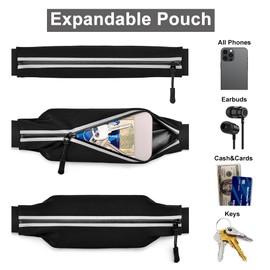 RJ-Sport Triathlon Belt with Pouch - Race Number Bib Holder with 6 Gel Loops, Ideal for Running, Cycling & Marathon (Hot Pink)