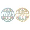 Blue Fretwork Happy Easter Wreath (27cm)