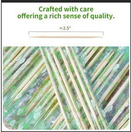 AMRANKUO Individually Wrapped Bamboo Round Toothpicks, 2.5" Long, Double-Points, Natural & Sturdy, Perfect for Teeth Cleaning, Appetizers, Cocktails, Barbecue, Fruits & Olives,(500-CT*1)