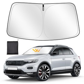 ZATOOTO Windshield Sun Shade Custom Fit for VW T-ROC 2018-2024, Car Sun Shades Windscreen Foldable, Thickened Reflective Polyester Blocks UV Rays Keep Car Cooler
