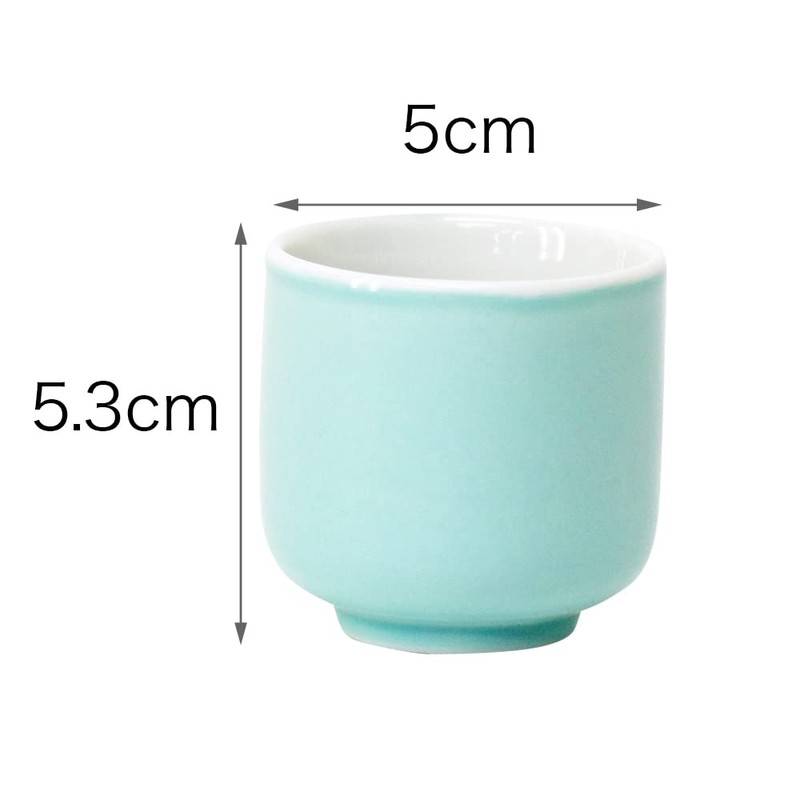 Naumukuma-chan Workshop Teacup Tea Ceremony, 1.6 Inches, Celadon, Plain, Porceladon,