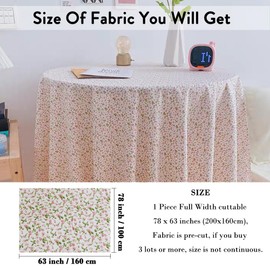 NEWUEBEL Cotton Fabric by The Yard for Sewing DIY Crafting Fashion Design Printed Floral Washable Cloth Bundles Voile;Full Width cuttable39 x 63inches (100x160cm) Little Rose Flowers