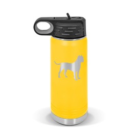 RDW American Staffordshire Water Bottle 20 oz - Laser Engraved w/Flip Top Removable Straw - Polar Camel - Stainless - Vacuum Insulated - Drinkware - Dog Canine pet Amstaff - Yellow