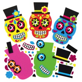 Baker Ross AX229 Day of The Dead Mix & Match Magnet - Pack of 8, Make Your Own Magnets, Ideal Kids Arts and Crafts Project