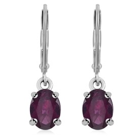 TJC Garnet Drop Dangle Earrings for Womens in 925 Sterling Silver with Lever Back Clasp Hypoallergenic January Birthstone 2.85ct