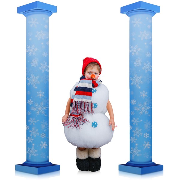 Geelin 2 Pcs 6 ft 3D Wonderland Snowflake Column Stand-up