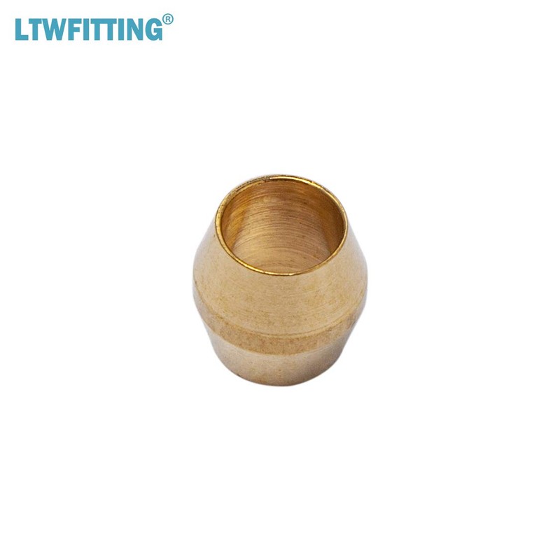 LTWFITTING 1/8-Inch Brass Compression Sleeves Ferrule with 1/8-Inch Compression Nut,