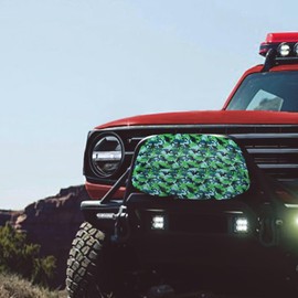 Darisoco Green Camouflage Winch Protection Cover Badland Winch Cover Waterproof Winch Cover for Electric Winches Heavy Duty 8500-17500 lbs Dustproof Winch Cover