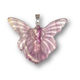 Fluorit Stein Elfe | Edelstein Elfen Schmuck | Fluorit Regenbogen Anhänger (M-2)