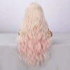 Smilco 26-inch Temperament, Big Waves, pink and White Gradient, Smooth,