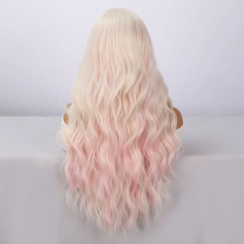 Smilco 26-inch Temperament, Big Waves, pink and White Gradient, Smooth,