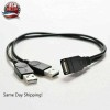 Unbranded USB 2.0 Female to 2 Dual USB Male Power