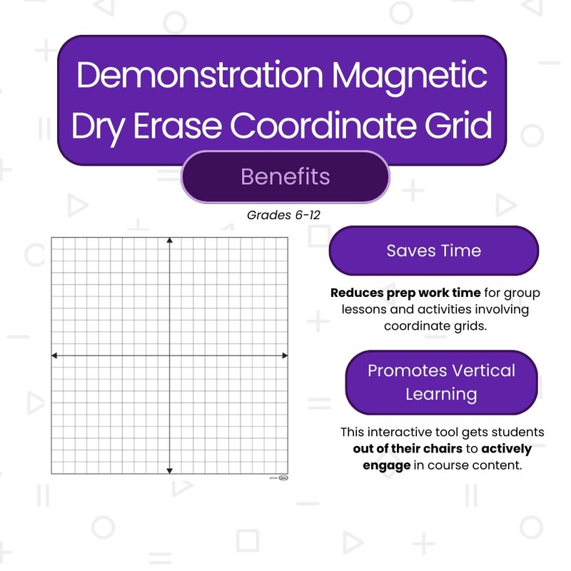Didax Educational Resources Demonstration Magnetic Dry-Erase Coordinate Grid