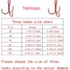 YATROUYS 100pcs Fishing Hook Treble Hooks High Carbon Treble Hooks