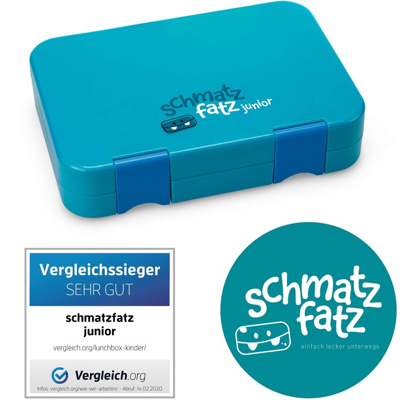 schmatzfatz Junior Children's Lunch Box, Bento Box with Variable Compartments
