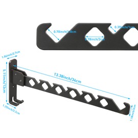 Lxoraziy Wall Clothes Rail, Aluminium Hanger with Clothes Hook, Foldable Wall Clothes Rack, for Bedroom, Bathroom, Balcony (Grey)