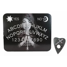 Ebros Anne Stokes Gothic Prayer Illustrated Ouija Spirit Board With Planchette MDF Wood 15" by 12" Fantasy Supernatural Witchcraft Dark Arts Gaming Fun Novelty Gift
