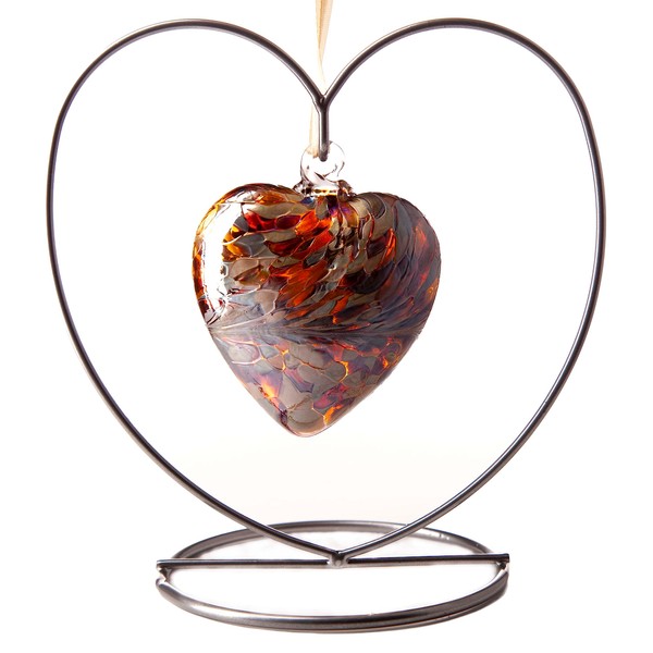 November Topaz 8cm Birthstone Glass Heart