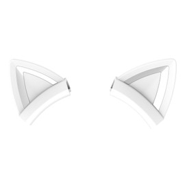 ONITOON White Cat Ears for Headphone, Silicone Cute Kitty Ears Attachment, Lovely Attachable Accessory for Gaming Headsets, Universal Fit