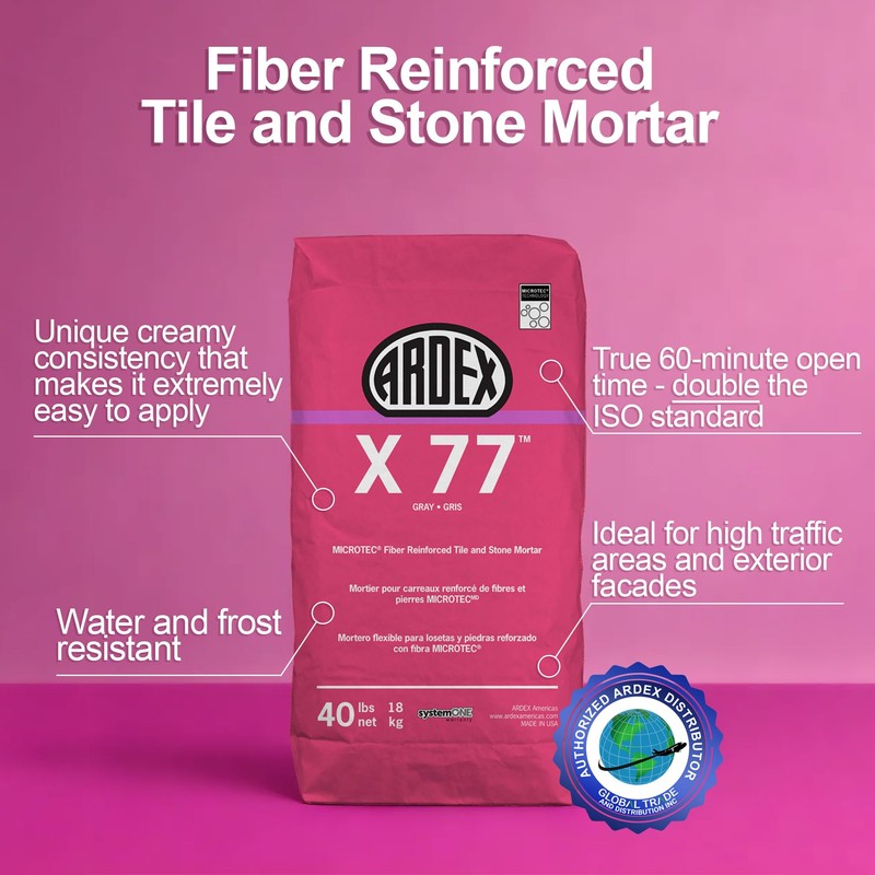 Ardex X77 Gray Microtec Fiber Reinforced Tile and Stone Mortar